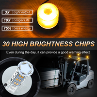 Lampu Strobo Peringatan CIGO LED-028 30 LED Amber Mini Berkedip IP65 Tahan Air 12V Lampu Keselamatan Darurat untuk Truk