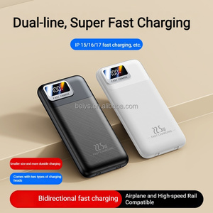 Nouvelle batterie externe OEM/<span class=keywords><strong>DOM</strong></span> 10000 mAh avec revêtement antidérapant texturé, charge rapide PD 22,5 W, câble intégré à 2 fils, chargeur portable - Product Image 4
