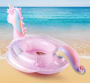 Vente en gros de nouveaux anneaux gonflables en PVC de style licorne rose, accessoires pour piscine, logo personnalisé - Product Image 3