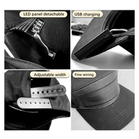 Casquette LED multilingue avec message défilant, écran LED rechargeable, programmable par application, casquette LED