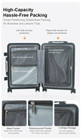 Valise à roulettes rigide moderne et durable en PC, avec serrure TSA, poignée télescopique en aluminium, ouverture à un clic, étanche