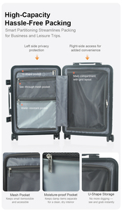 <span class=keywords><strong>Valise</strong></span> à roulettes rigide moderne et durable en PC, avec serrure TSA, poignée télescopique en <span class=keywords><strong>aluminium</strong></span>, ouverture à un clic, étanche - Product Image 4