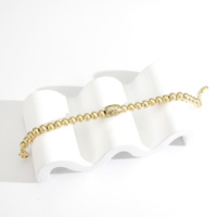 Bracelet chaîne en or plaqué 14 carats avec perles, vente en gros, bijoux de luxe avec pierres de zircon, bracelet chaîne tendance pour hommes et femmes, cadeau
