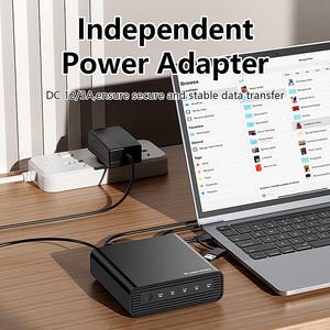 SSD NVME M.2 外接盒定制型 4 槽 SSD 外壳适配器 10Gbps USB C 3.2 带涡轮风扇 适用于 M2 - Product Image 5