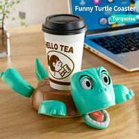 Produits Tendance Nouveauté Créative Drôle Interactif Sous-verre Tortue Imprimé en 3D Décoration de Bureau Farce Jouets Simples