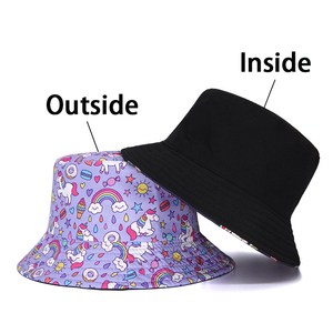 Verano al aire libre gorra de sol patrón <span class=keywords><strong>Rosa</strong></span> gorra de doble cara sombreros de <span class=keywords><strong>pescador</strong></span> niñas niños dibujos animados unicornio impresión niños sombrero de cubo - Product Image 4