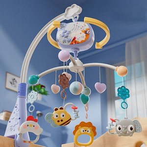 Jouet musical rotatif pour berceau 0-18 mois, hochet apaisant pour lit bébé / Version télécommandée du hochet - Product Image 2