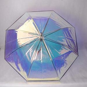 2024 New Colorful Transparent <b>Umbrella</b> Thickened Laser Holographic <b>Umbrella</b> Colorful Iris Custom Automatic Long Handle <b>Umbrella</b> - Product Image 2