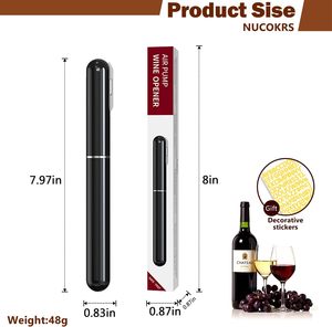 Stylo Forme Conception Drôle Portable Voyage Noir Rouge Rapide Liège Coupe Métal Matériau <span class=keywords><strong>Air</strong></span> Pression Ouvre-<span class=keywords><strong>Bouteille</strong></span> <span class=keywords><strong>De</strong></span> <span class=keywords><strong>Vin</strong></span> avec Coupe-Feuille - Product Image 5