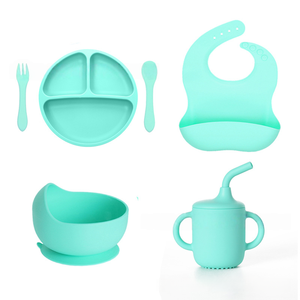 Vaisselle de luxe personnalisée en silicone incassable pour bébé : assiette, bol, gobelet, récipient à collation, cuillère courte et fourchette – Vente en gros - Product Image 3