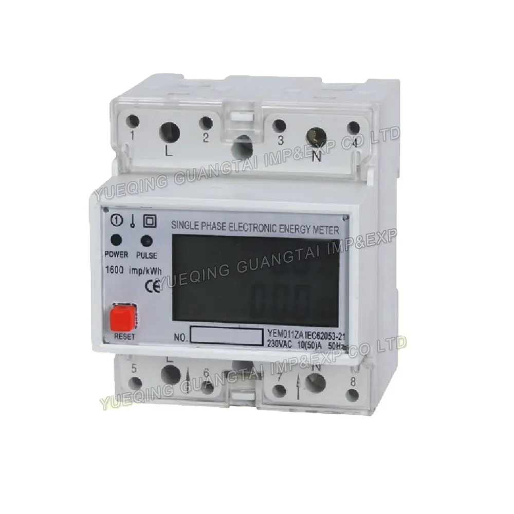 High Quality YEM011ZA LCD display DIN rail mounting single phase energy meter with Modbus