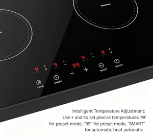 Table de cuisson à <span class=keywords><strong>induction</strong></span> commerciale 4 brûleurs, 1800W+1800W+1000W+1000W, Vitroceramique, Minuterie et verrouillage enfant, Sûr et efficace - Product Image 2