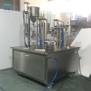 Mesin Isi Cangkir Yogurt Putar Otomatis Kualitas Tinggi Harga Pabrik untuk Film Foil Aluminium
