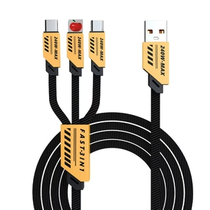 <span class=keywords><strong>Cable</strong></span> de Carga Micro USB 3 en 1 de Aleación de Zinc de 240W, 1.2M, <span class=keywords><strong>Cable</strong></span> de Datos Rápido para iPhone, <span class=keywords><strong>Samsung</strong></span>, Teléfono Móvil e Impresora - Product Image 1