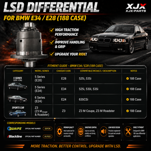 Diferencial Helicoidal LSD de 188 mm, Plug and Play, para BMW <span class=keywords><strong>E34</strong></span>, E28, E30, E36, Z3, Conversión Clásica con Montaje Directo - Product Image 2