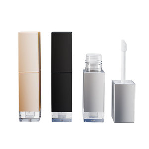 Tubes de brillant à lèvres en plastique carrés personnalisables de 6ml Récipients de rouge à lèvres liquide de couleur personnalisée avec bouchon à vis pour cosmétiques - Product Image 1