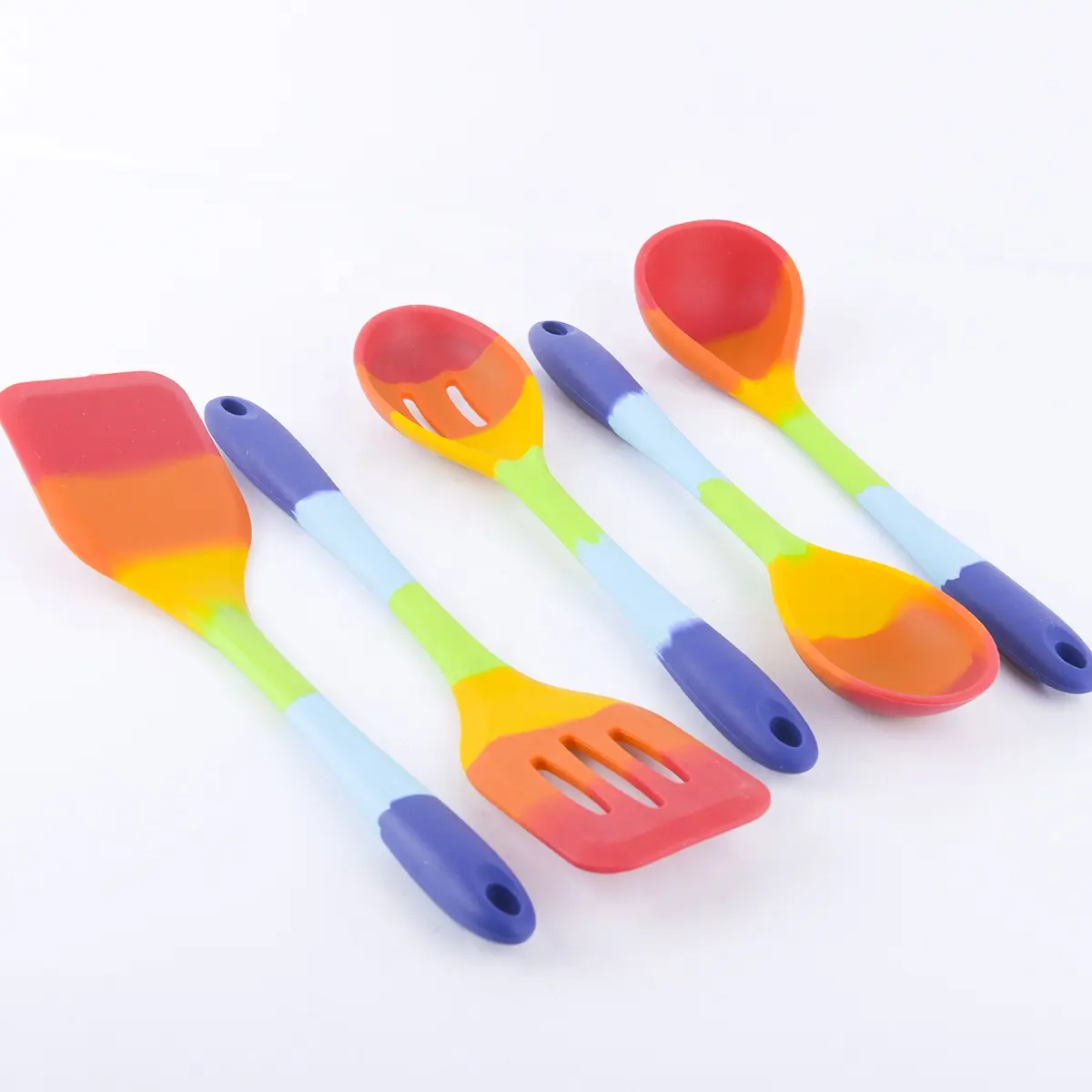 Heat Resistant Rainbow Cooking Utensils Silicone Spoon Spatula Cooking Tools