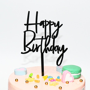 Happy Birthday <b>Cake</b> Insert Plastic Decorative Plugin For Birthday Party <b>Cake</b> <b>Decorating</b> <b>Supplies</b> Rectangle Shape - Product Image 5