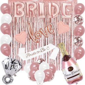 Decoración para Despedida <span class=keywords><strong>de</strong></span> Soltera, Juego <span class=keywords><strong>de</strong></span> Globos Rosa Dorado, Futura <span class=keywords><strong>Novia</strong></span>, Artículos para Despedida <span class=keywords><strong>de</strong></span> Soltera - Product Image 1
