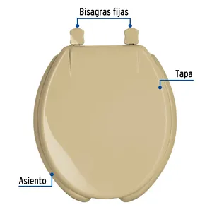 Master con 10 unità sedile del water rotondo con coperchio, aperto, beige, FOSET - Product Image 2