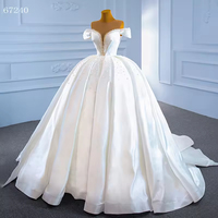 Nouvelle robe de mariée en sequins brillants et perles, style sirène, pour église, manches longues plissées, robe de mariée en satin, Rsm67240