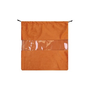 Sacs promotionnels de luxe en velours suédé jetables avec fenêtre transparente pour sacs à main, chaussures, sèche-cheveux et vêtements - Product Image 3