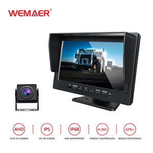 Wemaer OEM Cámara de Marcha Atrás Multifuncional para Autobús/Camión, Entrada AV, Asistente de Reversa, Monitor de Coche Motorizado Abatible de 7 Pulgadas AHD - Product Image 1