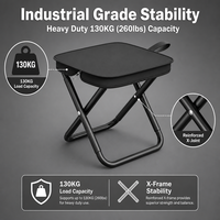 Siège pliable d'extérieur WOQI avec cadre en aluminium et tissu Oxford, avec poche latérale pour la randonnée, la pêche, le pique-nique, le jardin
