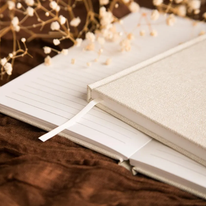Libro de Oficiante de Lino Crema Repujado para Notas de Discurso, Tapa Dura Negra, Agenda para el Día de la Boda, Regalo para Pastor Oficiante - Product Image 3