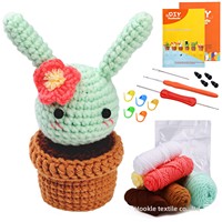 Neues Chinesisches Handgemachtes Häkel-DIY-Set Englischsprachige Anleitungen Tierköpfe Blumen Pflanzen Sukkulenten Hochzeit Textil Stoff