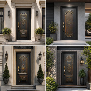 <span class=keywords><strong>Porte</strong></span> <span class=keywords><strong>d</strong></span>'<span class=keywords><strong>entrée</strong></span> pivotante de luxe <span class=keywords><strong>sur</strong></span> <span class=keywords><strong>mesure</strong></span> en acier et cuivre pour villas et maisons, avec cadre de sécurité, à prix compétitif - Product Image 2