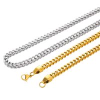 Collier Chaîne Maillons Cubains Lourds Miami Curb Chunky Plaqué Or 18K PVD pour Hommes, Bijoux Hip-Hop en Acier Inoxydable