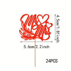 Décoration de gâteau pour la Saint-Valentin, gâteau en forme de couette, idéal pour la Saint-Valentin, anniversaire, fête, décoration de gâteau, rouge - Product Image 2