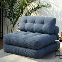 Canapé-lit pliant en velours convertible avec coussin de soutien dorsal Biscuit, design moderne, écologique, pour appartement carré