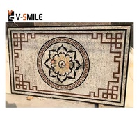 Motif de jet d'eau Carrelage gris Motifs floraux Médaillon de jet d'eau en granit