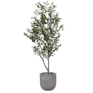 Olivier artificiel avec pot de ciment enduit de poudre nordique Nouveau design durable et écologique pour la maison ou le jardin - Product Image 1