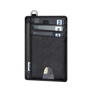 Slim Gift Wallet for Men and Women, RFID Blocking Minimalist Vegan Leather Front Pocket Card Holder with Credit Card Holder - Product Image 1