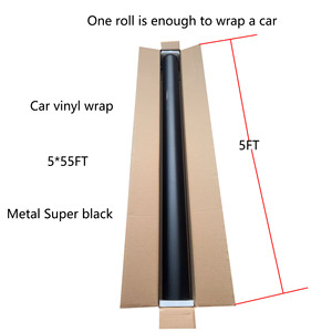 <span class=keywords><strong>Vinilo</strong></span> Mate Metalizado Negro Satinado para Envolver Autos de 1.52*17m, <span class=keywords><strong>Vinilo</strong></span> PET Antiarañazos y Autoregenerable, Película para Cambiar el Color de la Carrocería - Product Image 2