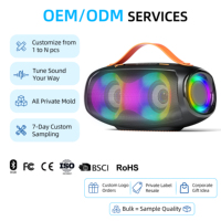 Enceinte sans fil portable 20W avec éclairage RGB, étanche, pour fêtes en extérieur, enceinte Bluetooth