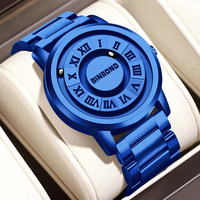 Reloj de Cuarzo para Hombre BINBOND 234, Diseño Creativo con Puntero Desplazable, Nuevo Concepto de Tendencia, Resistente al Agua, Fuerza Magnética, Moderno y Personalizado