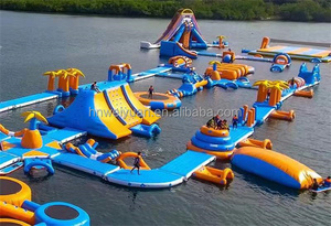 Parque Acuático Inflable con Forma de Tiburón Dragón de Dibujos Animados, Tobogán Inflable Múltiple, Acuático Interactivo para Entretenimiento de Verano al Aire Libre en el Lago - Product Image 3