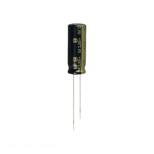 Distribuidor Autorizado, Condensador de Aluminio 330UF 20% 35V RADIAL TH, Montaje a través de Orificio EEU-FC1V331L, 330 uF - Product Image 1