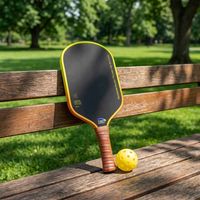 Raquette de pickleball portable, durable, écologique, sans bords, avec noyau en nid d'abeille en carbone brossé, pour les tournois professionnels et les jeux compétitifs