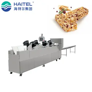 Cortador comercial automático pequeno PLC para barras de doces e amendoim crocantes, máquina formadora de corte