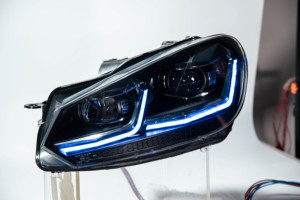 2 Pezzi Fari Anteriori <span class=keywords><strong>per</strong></span> Golf 6 MK6, Proiettore <span class=keywords><strong>LED</strong></span> 2009-2012, Luci Anteriori con DRL e Segnale, Accessorio Automobilistico - Product Image 6