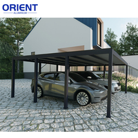 Abri de voiture en aluminium directement de l'usine pour 2 véhicules, abri de voiture en polycarbonate résistant aux intempéries pour usage résidentiel, commercial et extérieur