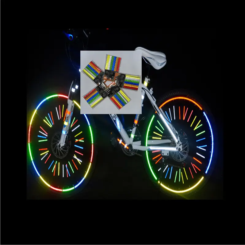 हाय विज़ 80mm चांदी के रंग चिंतनशील पीवीसी धारियों बाइक बोले कवर माउंट क्लिप ट्यूब सड़क सुरक्षा साइकल चलाना साइकिल पहिया परावर्तक