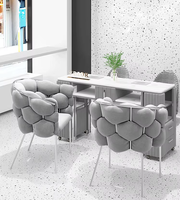 Ensemble table et chaise de manucure de luxe moderne, chaise rembourrée Cloud, table de salon de manucure avec tiroirs de rangement pour salon de beauté