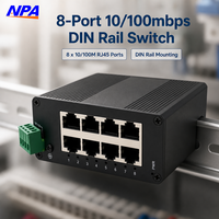 Switch Ethernet Industri 8 Port 1Gbps DIN-rail 10/100M Switch Jaringan Tidak Terkelola Perlindungan Daya Anti-Reverse AP-5208