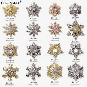 Vente en gros nouveauté Offre Spéciale de Noël 3D Nail Art breloques bijoux pour ongles en cristal flocon de neige breloques pour ongles - Product Image 3